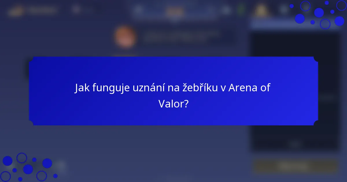 Jak funguje uznání na žebříku v Arena of Valor?