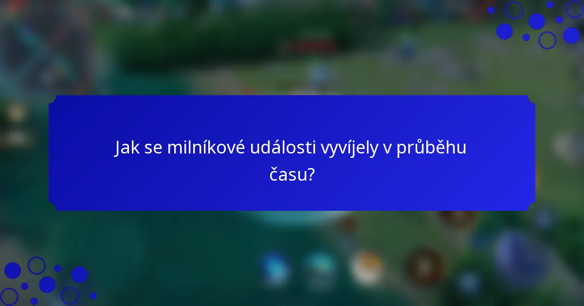 Jak se milníkové události vyvíjely v průběhu času?